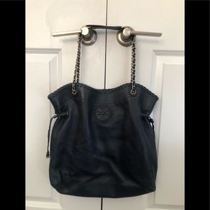 TORY BURCH DRAWSTRING NAVY BLUE HANDBAG!!!